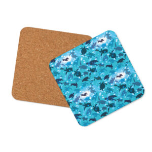 Flotilla of Turtles Cork Coaster