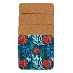 Colors of the Coral Cork Coaster